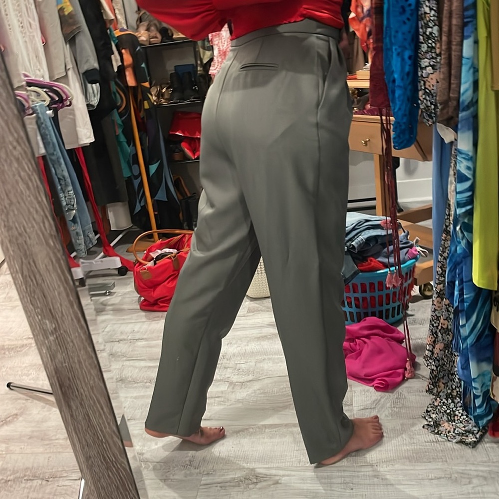 ASOS Design Gray Trousers High Rise - Picture 2 of 2